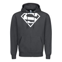 Smoke Supergirl White & Pink Shield Zipper Hoodie - longCreatives