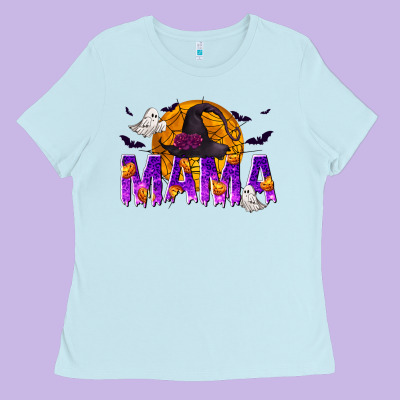 Halloween Mama Ladies Tee Designed By Texasbilliewilder
