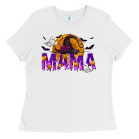 White Halloween Mama Ladies Tee - texasbilliewilder
