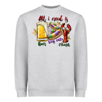 Heather Grey all i need is beer king cake crawfish Heavyweight Sweatshirt - SublimationCraftShop