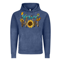 Vintage Denim Blessed mom sunflower butterfly mother's day Vintage Hoodie - HowdyJamesFarm