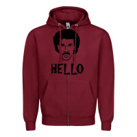 Burgundy Lionel Richie  It's Me Zipper Hoodie - longCreatives