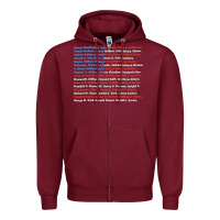 Burgundy List of Presidents of the United States, Gift Zipper Hoodie - longCreatives