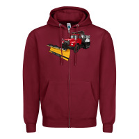 Burgundy snow plow Zipper Hoodie - Artiststas