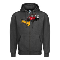 Charcoal Heather snow plow Zipper Hoodie - Artiststas