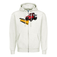 Oatmeal Heather snow plow Zipper Hoodie - Artiststas