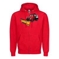 Red snow plow Zipper Hoodie - Artiststas