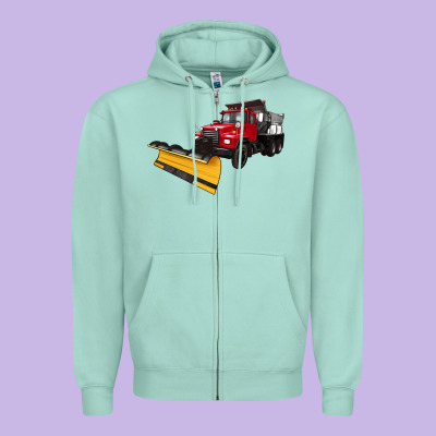 Snow Plow Zipper Hoodie Designed By Artiststas
