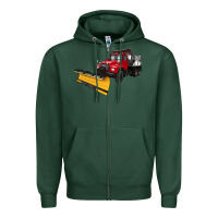 Sports Green snow plow Zipper Hoodie - Artiststas