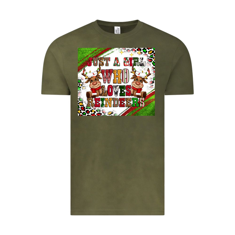 Just A Girl Who Loves Reindeer Vintage Tee by CowGirlArtShop | Teevron