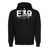 Black E39 5 Series  Car Silhouette Zipper Hoodie - longCreatives