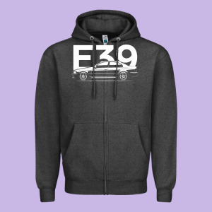 E39 5 Series  Car Silhouette Zipper Hoodie Designed By Longcreatives
