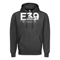 Charcoal Heather E39 5 Series  Car Silhouette Zipper Hoodie - longCreatives