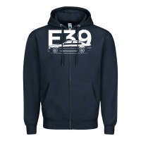 Navy E39 5 Series  Car Silhouette Zipper Hoodie - longCreatives