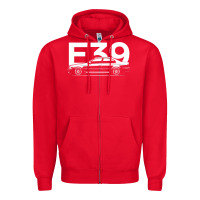 Red E39 5 Series  Car Silhouette Zipper Hoodie - longCreatives
