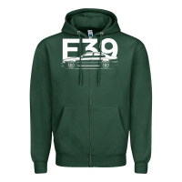 Sports Green E39 5 Series  Car Silhouette Zipper Hoodie - longCreatives