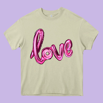 Valentine's Day Love Balloon Heavy Core Tee Designed By Ranaportraitstore