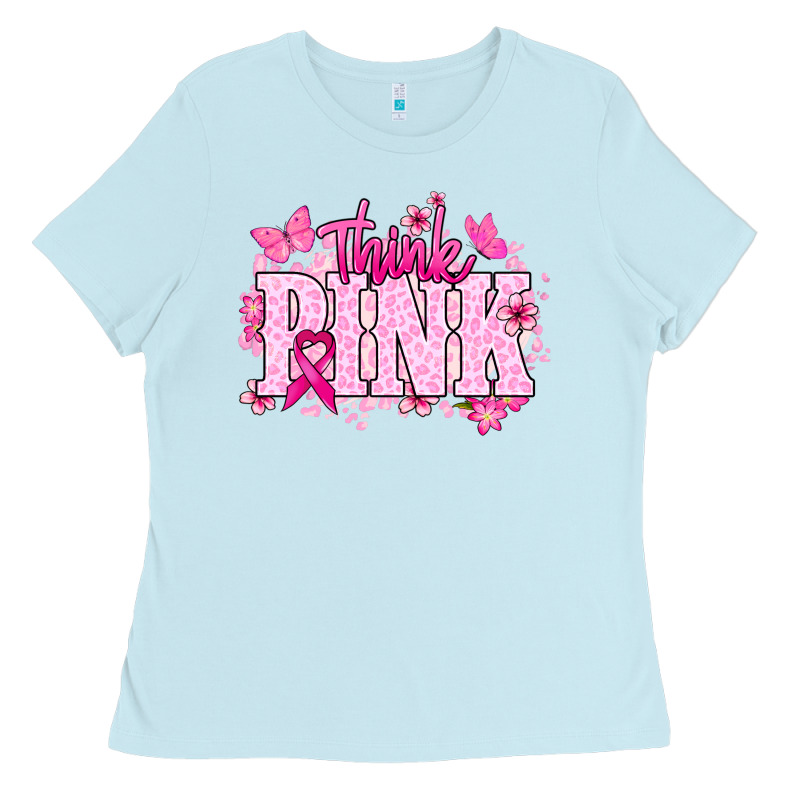 Think Pink Ladies Tee by NancyCooperArtShop | Teevron