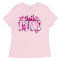 Bubblegum Pink Think pink Ladies Tee - NancyCooperArtShop