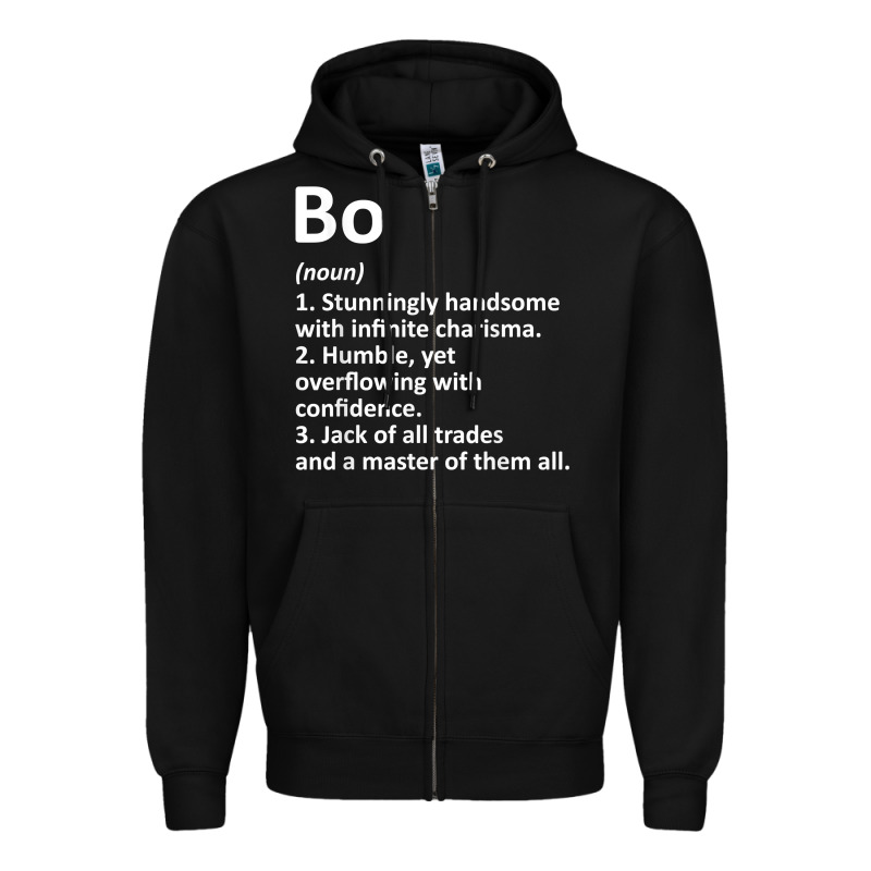 Bo Definition Personalized Name Funny Birthday Gift Idea Zipper Hoodie by longCreatives | Teevron