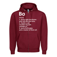 Burgundy BO Definition Personalized Name Funny Birthday Gift Idea Zipper Hoodie - longCreatives