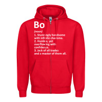 Red BO Definition Personalized Name Funny Birthday Gift Idea Zipper Hoodie - longCreatives