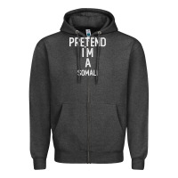 Charcoal Heather pretend i`m a somali shirt funny halloween Zipper Hoodie - longCreatives