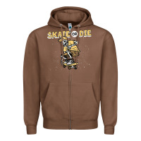 Chestnut skate or die funny skeleton skating skater halloween costume Zipper Hoodie - longCreatives