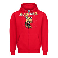 Red skate or die funny skeleton skating skater halloween costume Zipper Hoodie - longCreatives