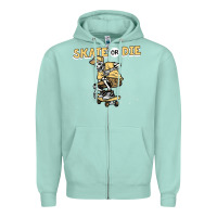 Seafoam skate or die funny skeleton skating skater halloween costume Zipper Hoodie - longCreatives