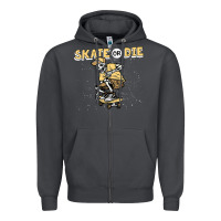 Smoke skate or die funny skeleton skating skater halloween costume Zipper Hoodie - longCreatives