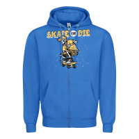 True Royal skate or die funny skeleton skating skater halloween costume Zipper Hoodie - longCreatives