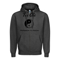 Charcoal Heather Tai Chi T, Meditation In Motion, Martial Arts Gift Zipper Hoodie - longCreatives