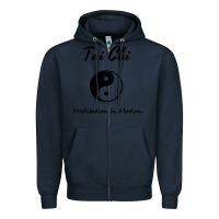Navy Tai Chi T, Meditation In Motion, Martial Arts Gift Zipper Hoodie - longCreatives