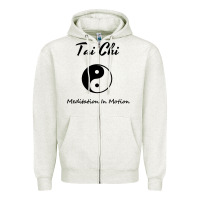 Oatmeal Heather Tai Chi T, Meditation In Motion, Martial Arts Gift Zipper Hoodie - longCreatives