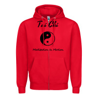 Red Tai Chi T, Meditation In Motion, Martial Arts Gift Zipper Hoodie - longCreatives
