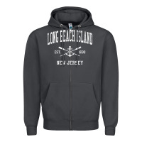 Smoke Long Beach Island NJ Vintage Crossed Oars & Boat Anchor Spor Zipper Hoodie - longCreatives