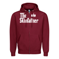 Burgundy The Skin Father Funny Dermatology Dermatologist Gift Zipper Hoodie - longCreatives