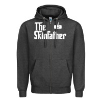 Charcoal Heather The Skin Father Funny Dermatology Dermatologist Gift Zipper Hoodie - longCreatives