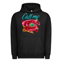 Pigment Black call me roses and pink telephone Urban Hoodie - AdoDesignShop