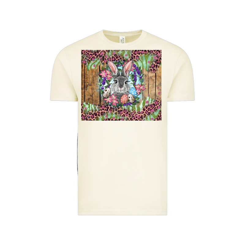 Easter Bunny With Floral Wreath And Leopard Vintage Tee by RanaPortraitStore | Teevron