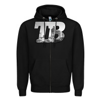 Black TB Tampa Bay City Skyline of Tampa Bay, Florida Zipper Hoodie - longCreatives
