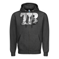 Charcoal Heather TB Tampa Bay City Skyline of Tampa Bay, Florida Zipper Hoodie - longCreatives