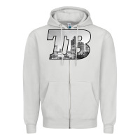 Dove Grey TB Tampa Bay City Skyline of Tampa Bay, Florida Zipper Hoodie - longCreatives