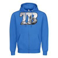True Royal TB Tampa Bay City Skyline of Tampa Bay, Florida Zipper Hoodie - longCreatives