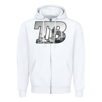 White TB Tampa Bay City Skyline of Tampa Bay, Florida Zipper Hoodie - longCreatives