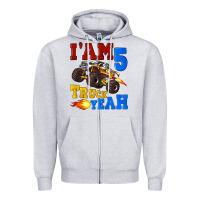 Heather Grey i'am five truck yeah Zipper Hoodie - Artiststas