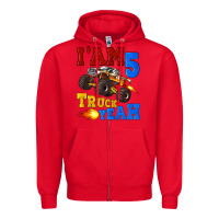 Red i'am five truck yeah Zipper Hoodie - Artiststas