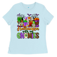 Baby Blue Halloween with My Gnomies Coffee Cups Ladies Tee - texasbilliewilder