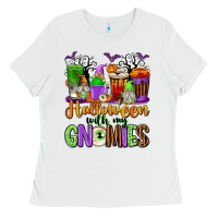White Halloween with My Gnomies Coffee Cups Ladies Tee - texasbilliewilder